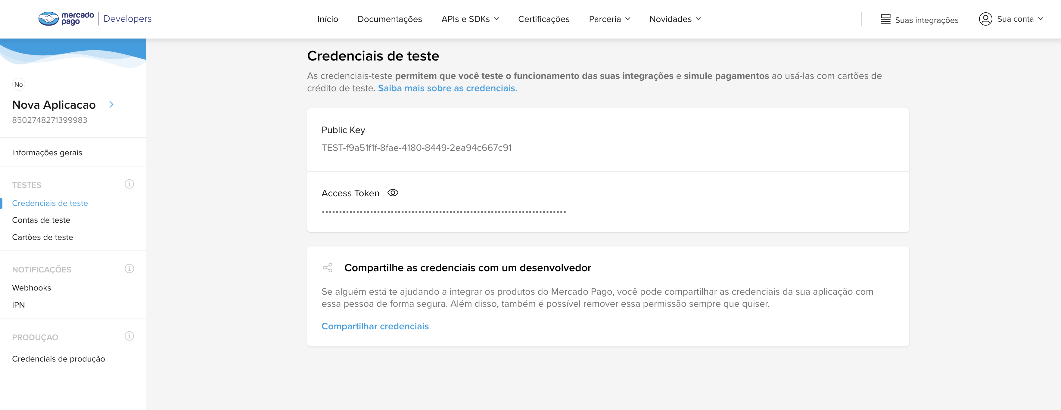 Onde posso encontrar as credenciais?